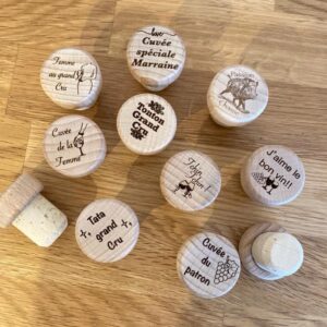 Bouchon liège et bambou personnalisé